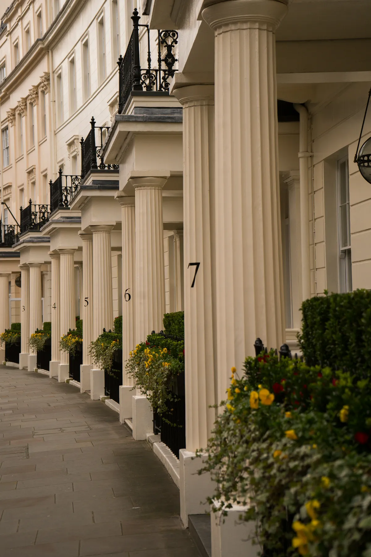Belgravia townhouse row — flip and value-add exit context